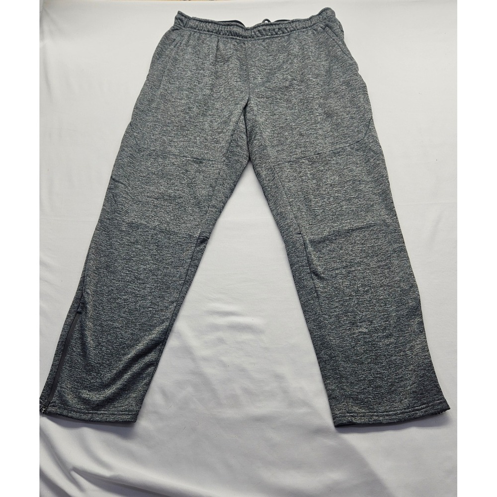 Everlast Tech Fleece Pants Mens Large Gray Heathered Joggers Zipper Pockets L